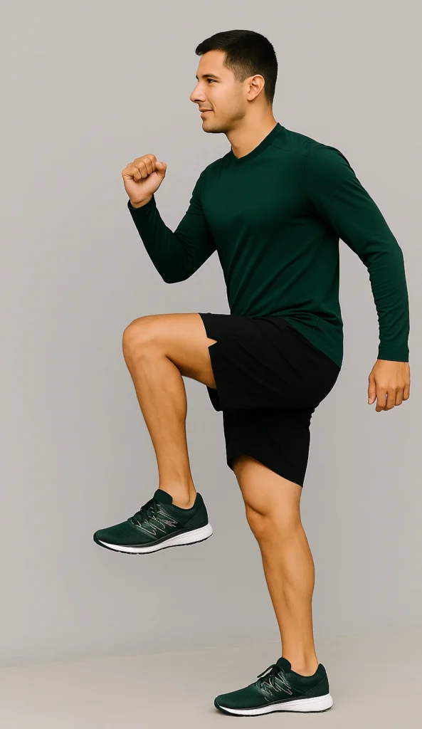 Homem de verde Fazendo Step Matheus Costa Dev